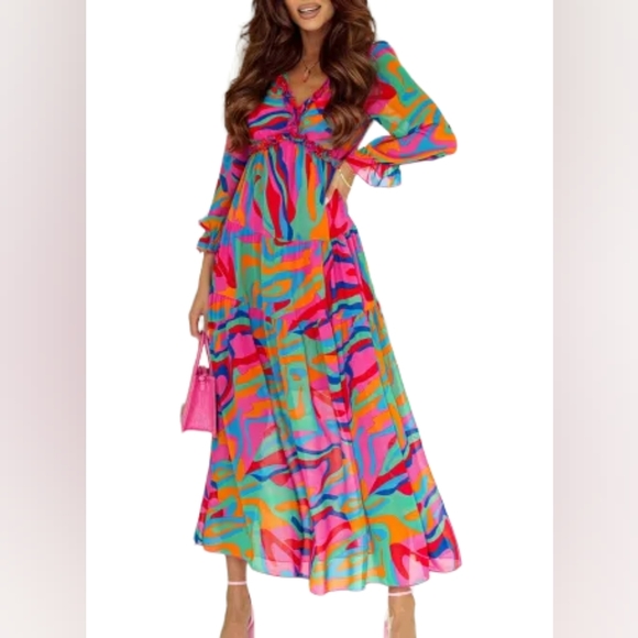 Source Unknown Dresses & Skirts - MULTICOLOR Ruffle Women's Tiered Maxi Dress